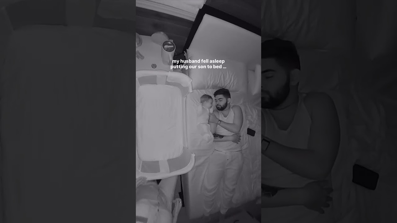 Dad instinct caught on baby cam 💀 #shorts #newparents #newborn #baby #dad #mom #caughtoncamara