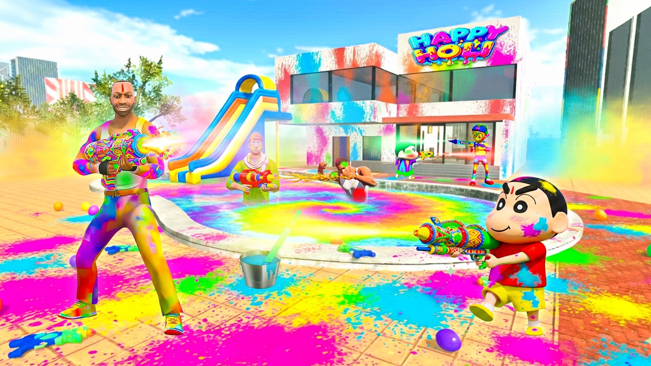 😂Franklin Celebrate Happy Holi in Indian Bike Driving 3D