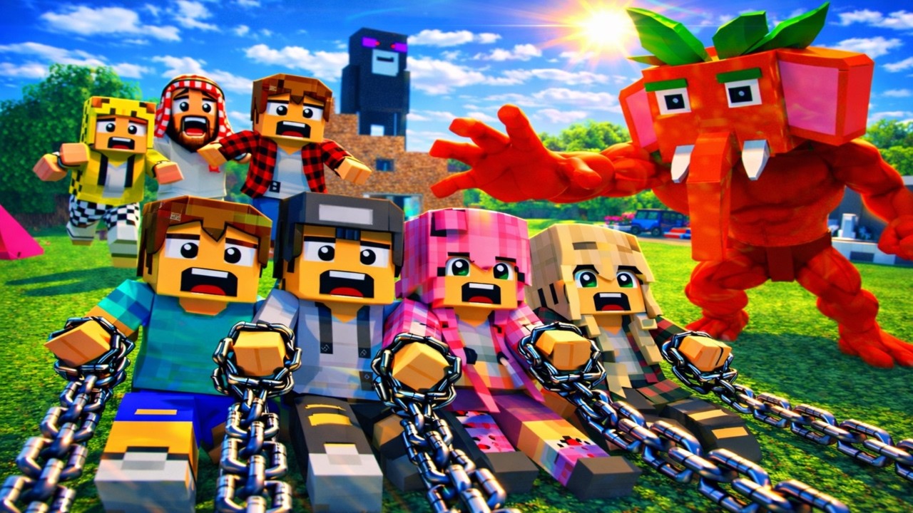 ماين كرافت لكن لازم انقذ جيجي وكعبول وعبوسي وعائلتي من سجن الوحش الاحمر المعضل 😱😨 #فلم_ماين_كرافت