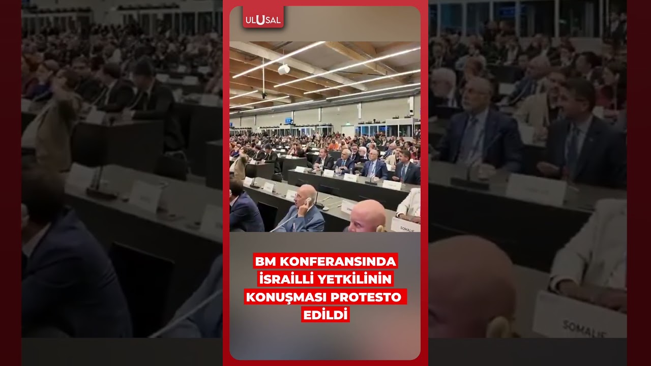 BM konferansında İsrailli yetkilinin konuşması protesto edildi #shorts #bm #israil