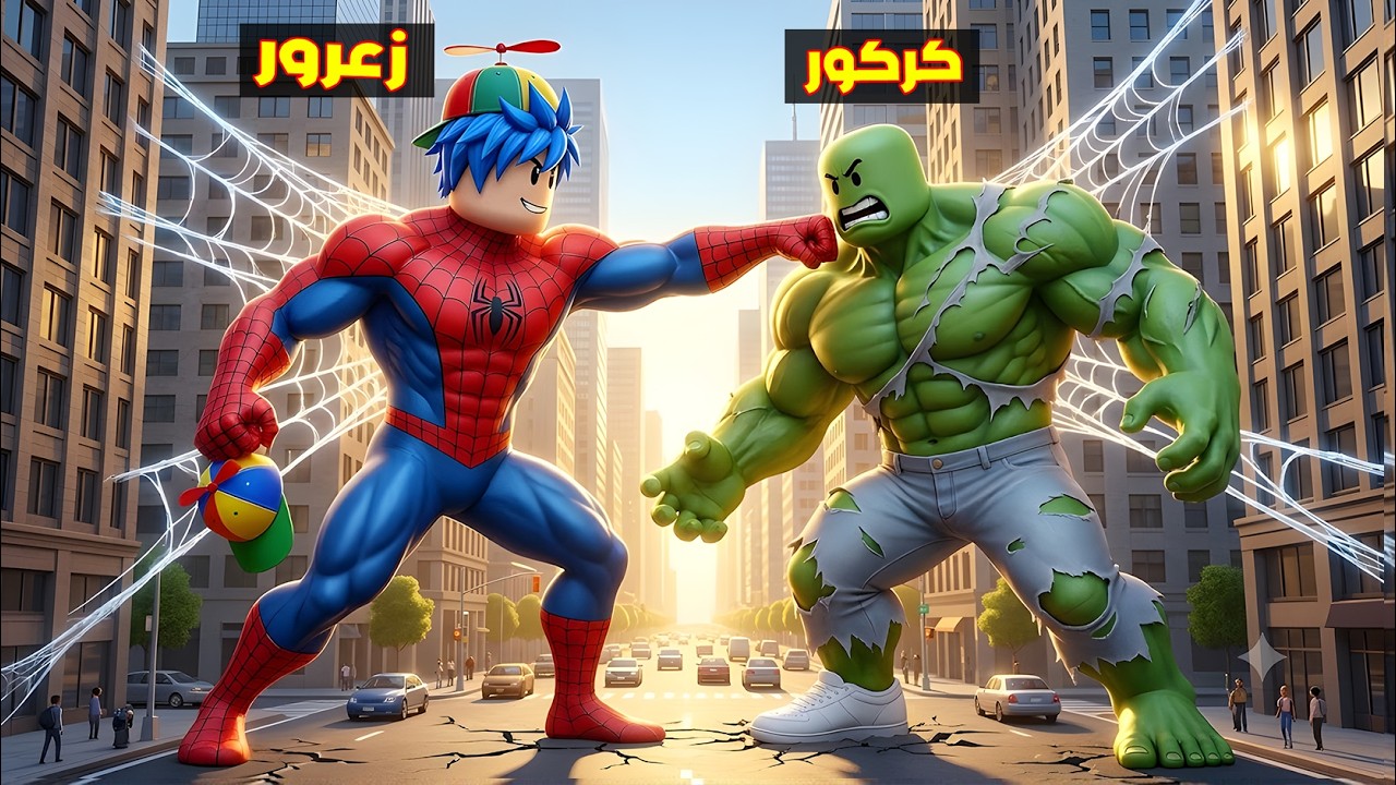 فلم روبلوكس : زعرور سبايدرمان العملاق القوي يضرب كركور الزومبي العملاق ( جوس هرب ) 😱🔥
