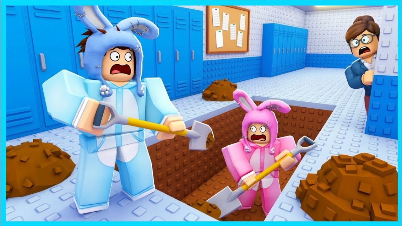 MIPAN & ZUZUZU Kabur Dari Sekolah Dengan Gali Bawah Tanah! ROBLOX