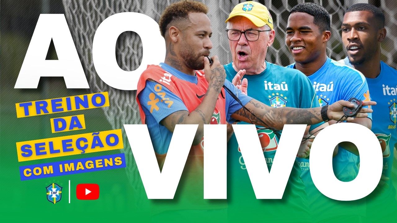 TREINO DA SELEÇÃO BRASILEIRA AO VIVO - ANCELOTTI FAZ SUSPENSE - NEYMAR JR DE TITULAR NAS OITAVAS?