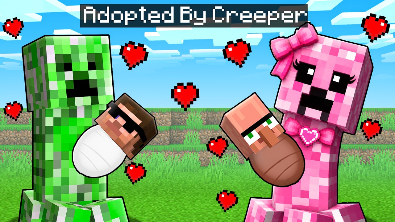 We Got Adopted By Creeper in Minecraft..