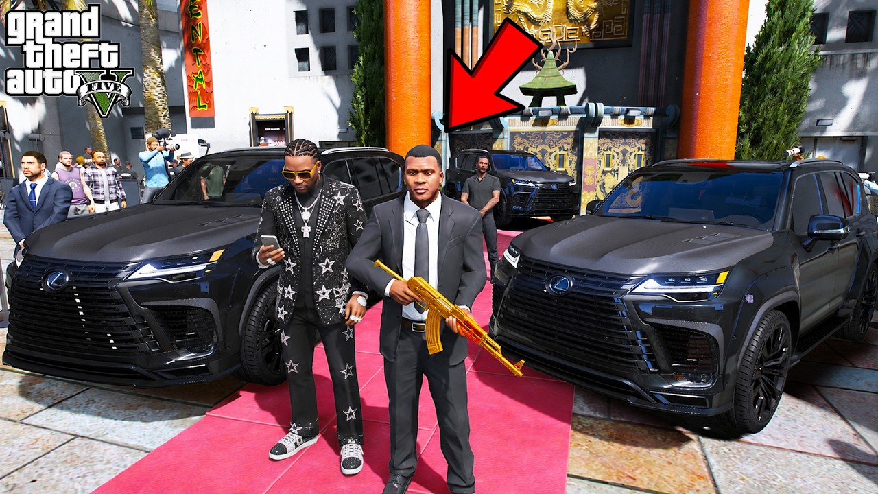 Franklin Becomes a Superstar's Bodyguard in GTA 5 | SHINCHAN and CHOP