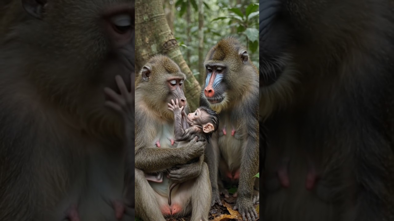 O nascimento de um bebê mandril: os primeiros instantes de vida