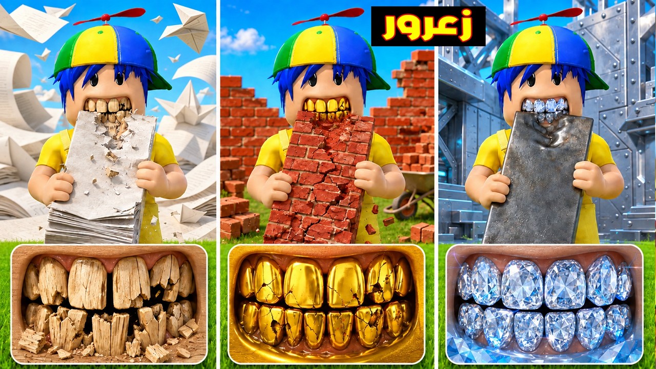 فلم روبلوكس : اسنان زعرور الخشبية تكسر اقوى جدار في العالم ( كركور مصدوم ) 😱🔥