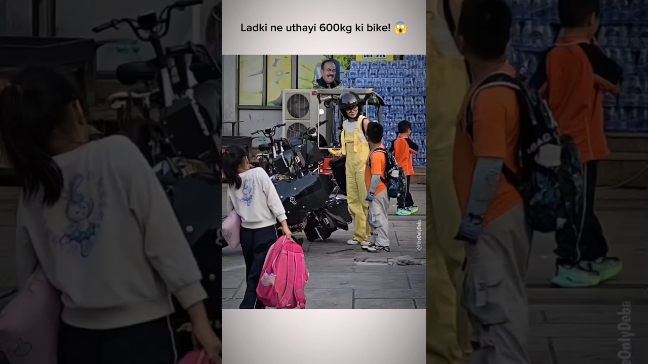 Ladki ne uthayi 600kg ki bike! 😱 #shorts #funny #reaction #bike #rider #tending #viral #shortsfeed