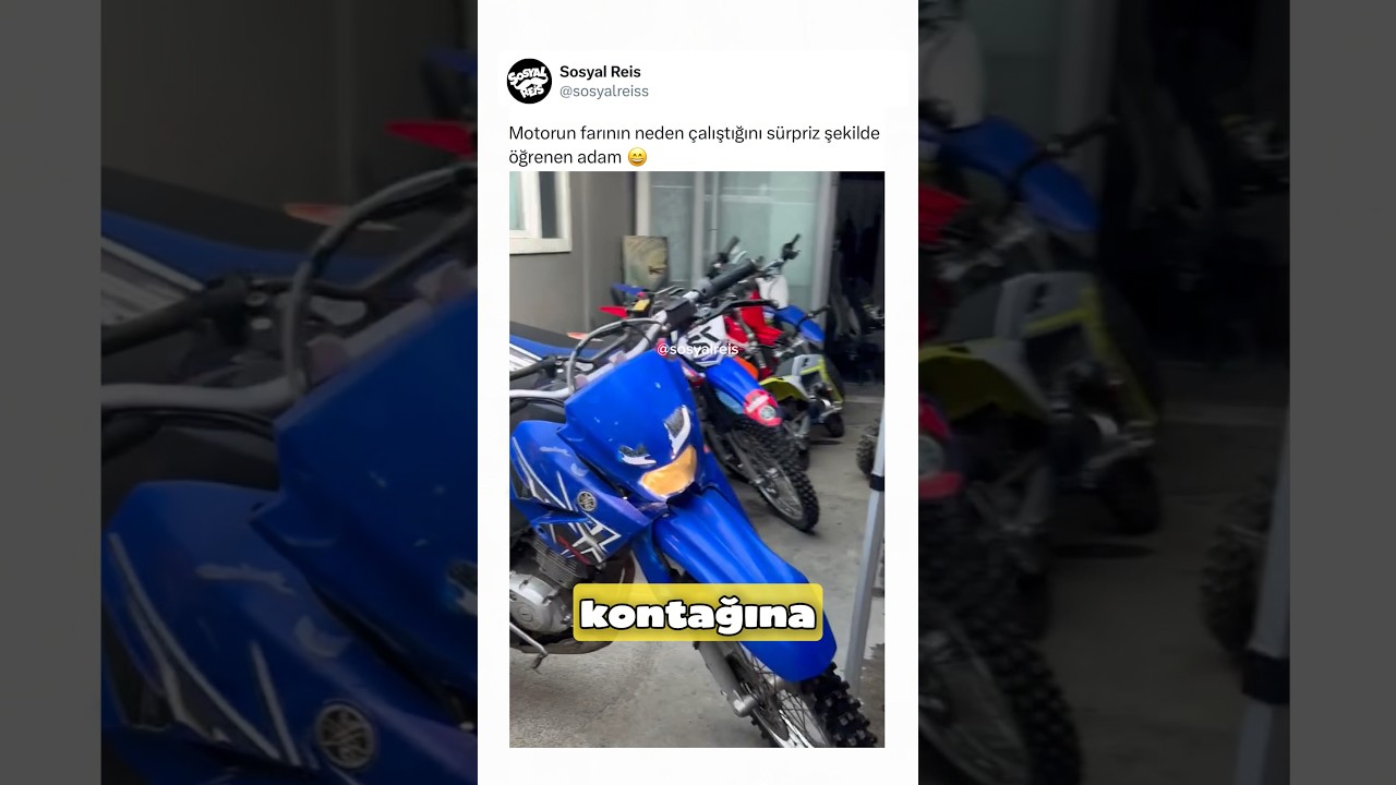Motorun farının neden çalıştığını sürpriz şekilde öğrenen adam 😄