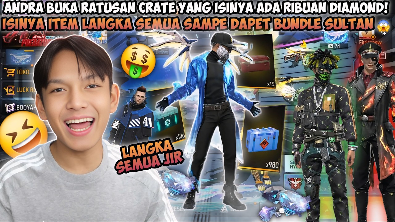 ANDRA BUKA RATUSAN CRATE ISINYA ADA RIBUAN DIAMOND! BANYAK ITEM LANGKA SAMPE DAPET BUNDLE SULTAN😱