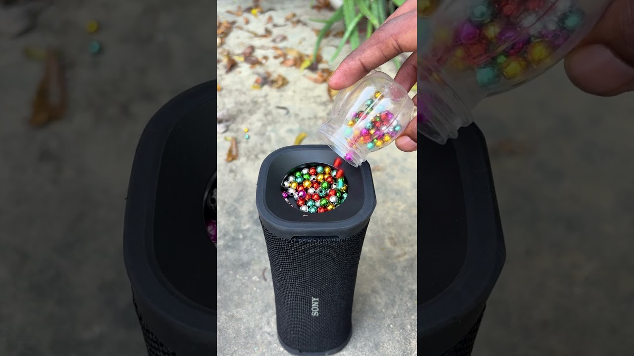 Sony speaker and shinny balls