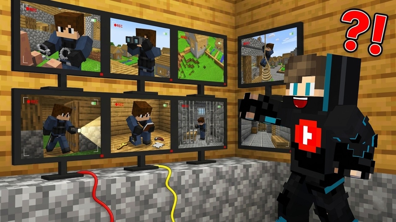 ماين كرافت لايف ستيل الحرامية #9 : صنعت كامرات مراقبة و صرت اراقب الشرطة !!؟ 😱🔥