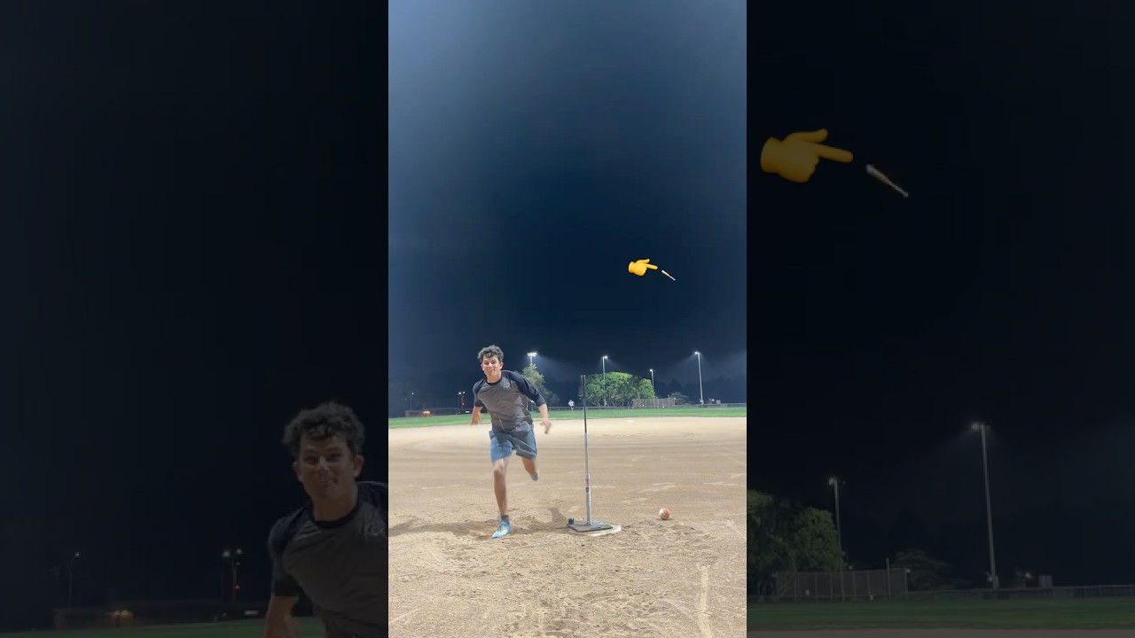 The closest swings from this brutal challenge 😅🥎 #softball #baseball #trickshot