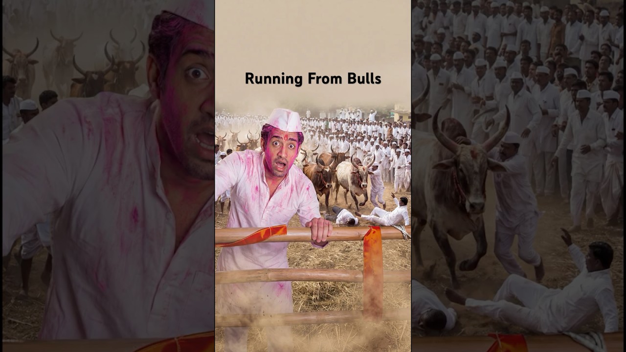 Bulls se Bhagna pada!😰🐂  #shorts