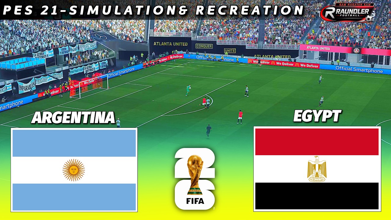🔴LIVE - ARGENTINA vs EGYPT | FIFA World Cup 2026 | Round of 16 | PES 21 Pre-Recorded Simulation