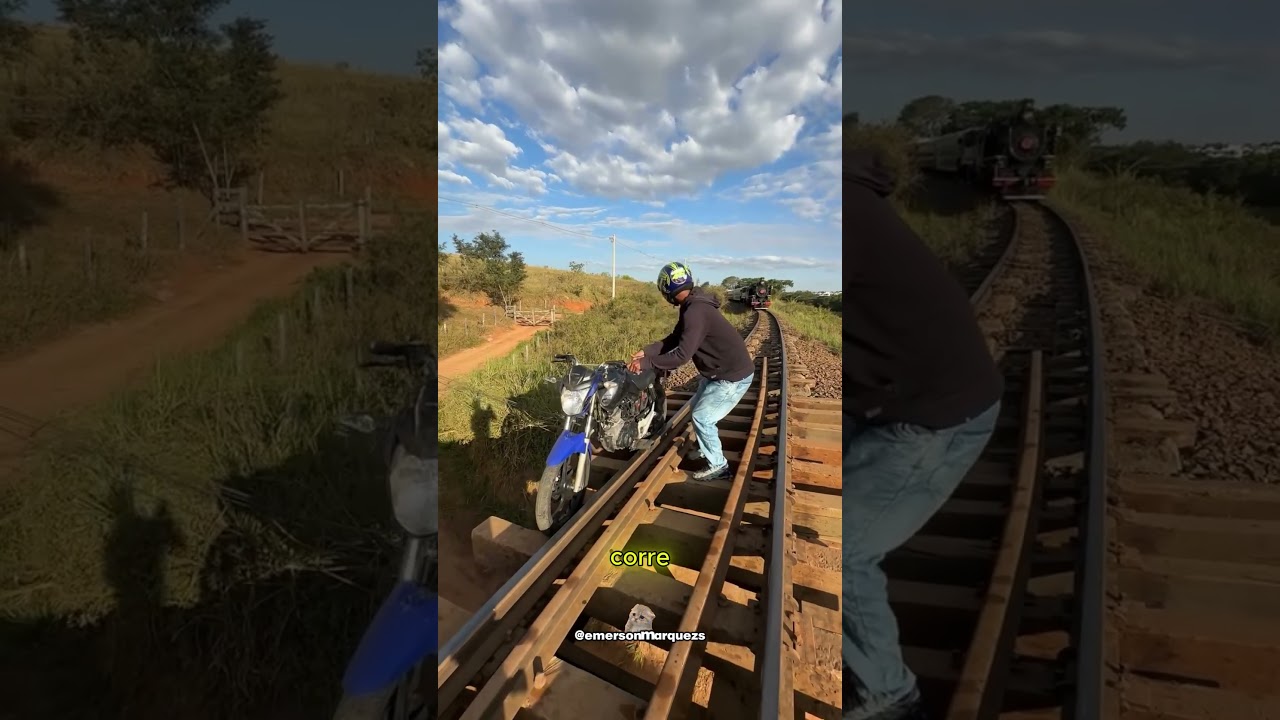 Trilha no trilho do Trem  #moto