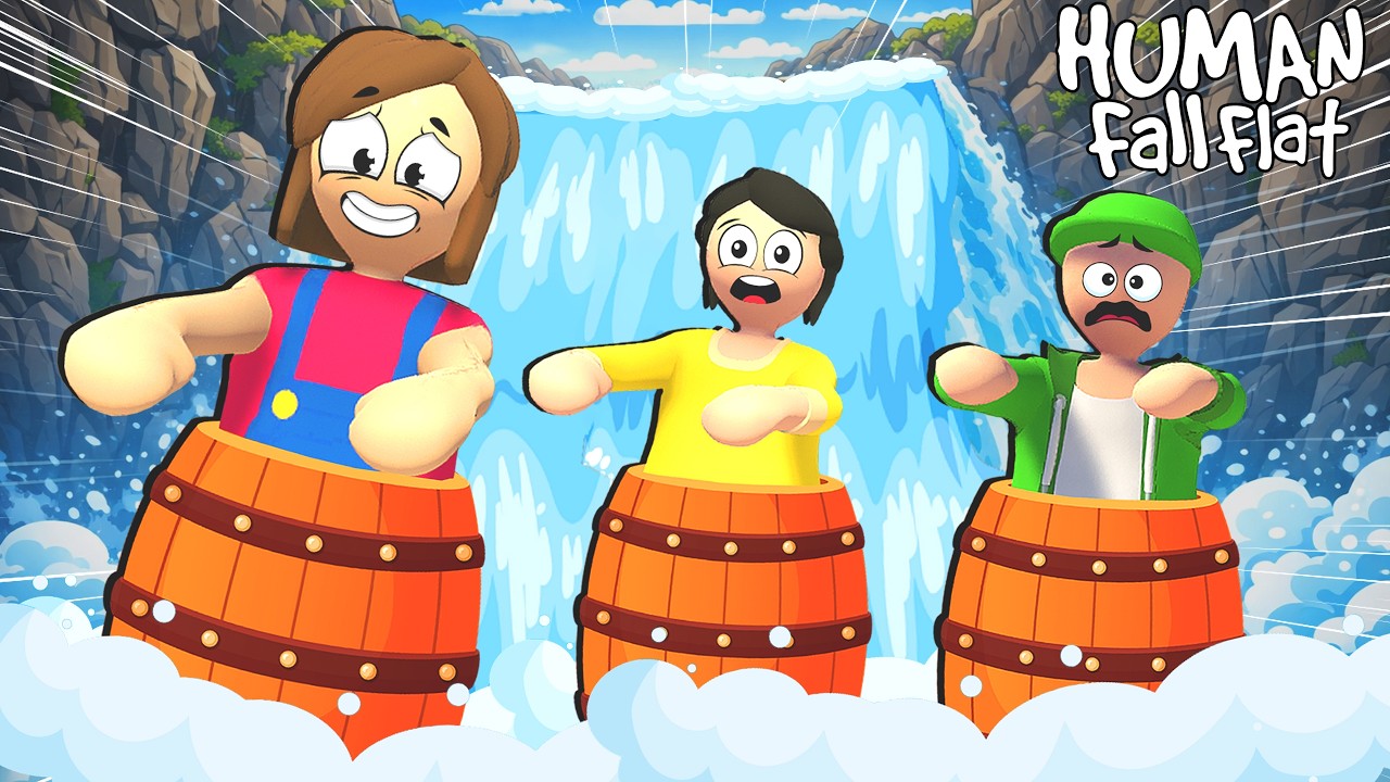 MASSINHAS NA CACHOEIRA COM BARRIL! (Human Fall Flat)