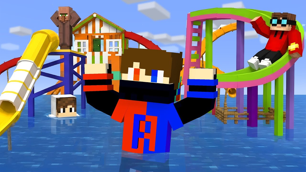 I Built A Waterpark in Minecraft!