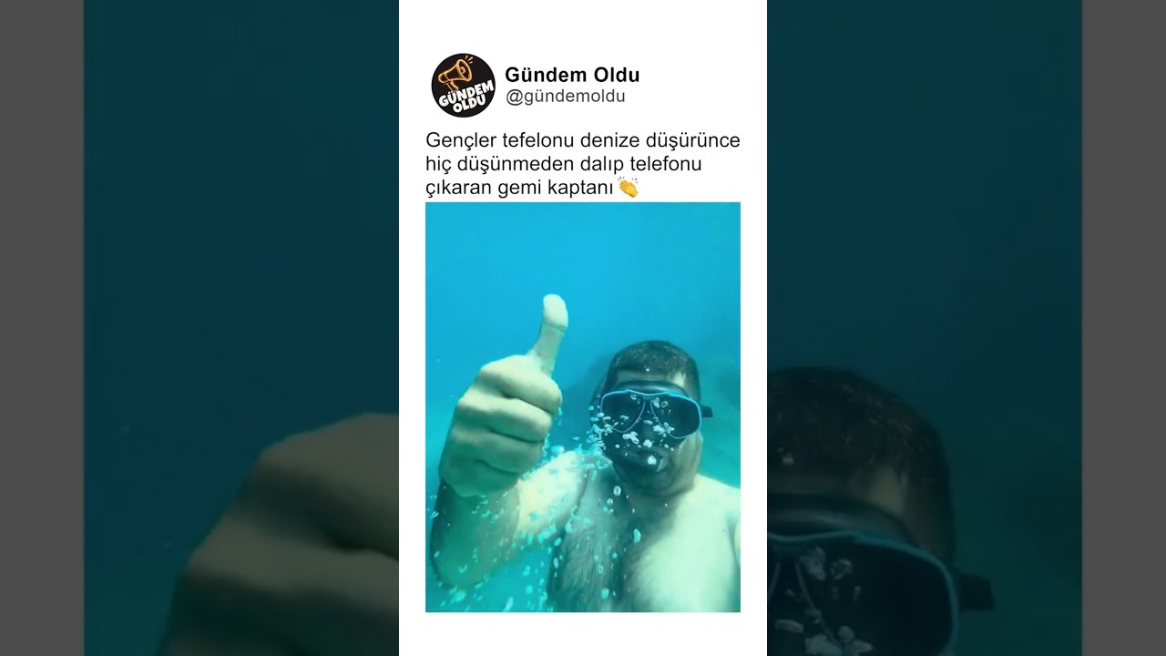Gençler telefonu denize düşürünce hiç düşünmeden dalıp telefonu çıkaran kaptan 👏