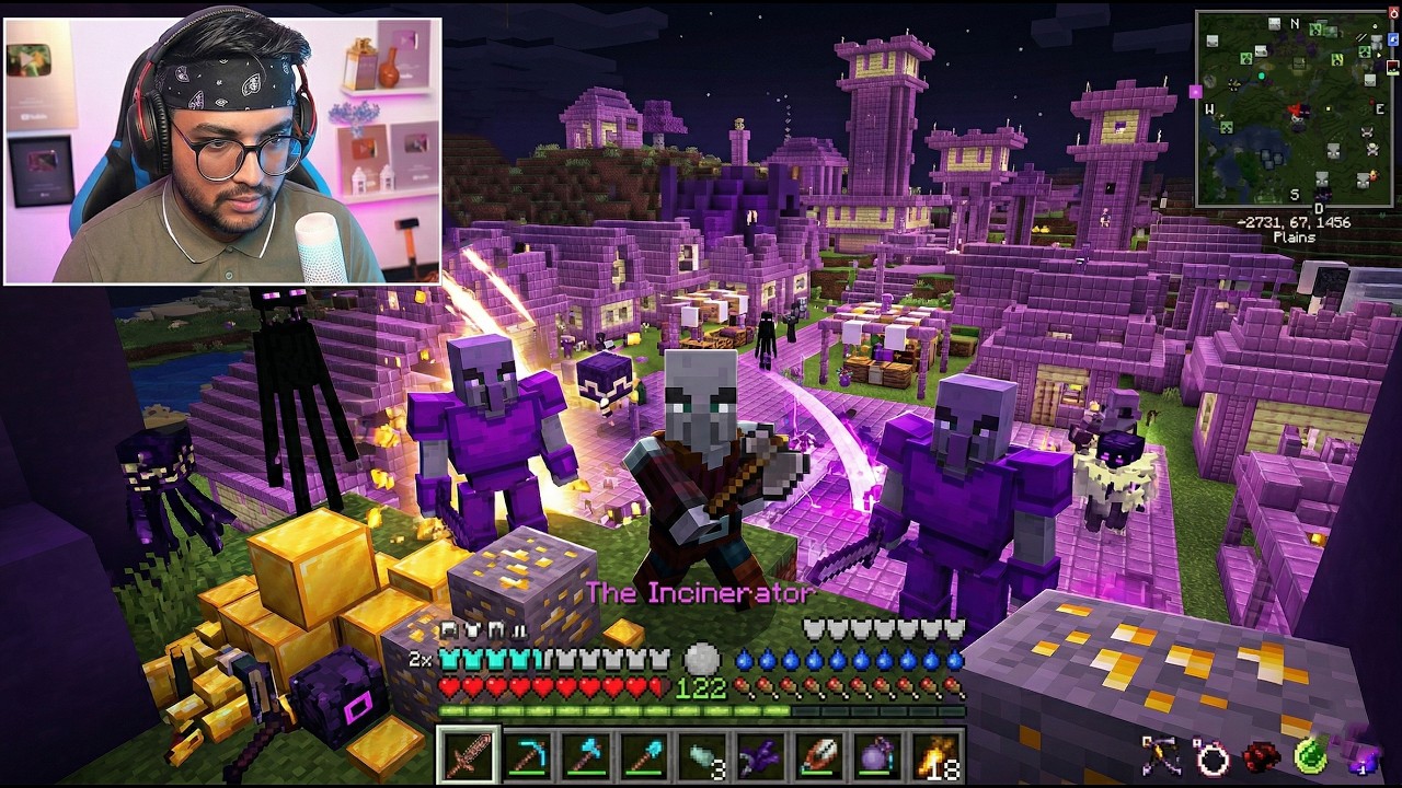 ريل كرافت #4 قرية الاشرار البنفسجية!؟