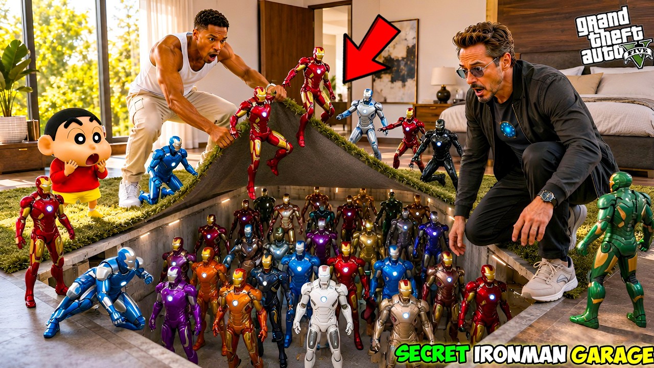 Franklin & Shinchan Found a SECRET Rare Ironman Garage in GTA 5