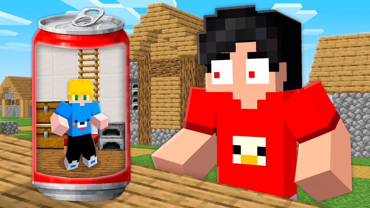 CONSTRUI uma BASE SECRETA na lata de COCA COLA no minecraft