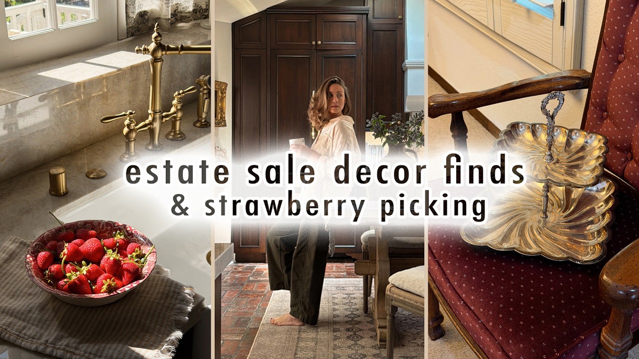 estate sale decor finds & strawberry picking at the farm *summer vlog* | MaCenna Lee