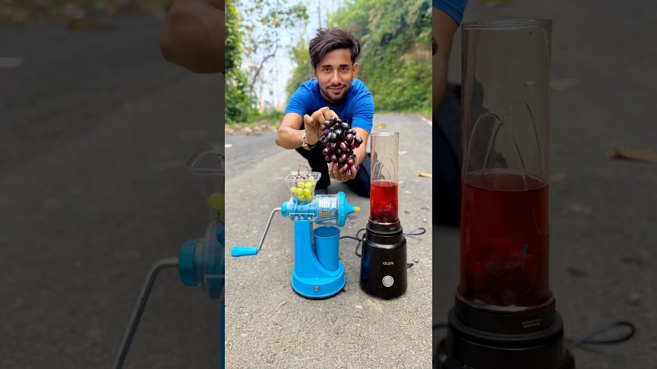 Hand Juicer Machine vs Electric Blender Machine Unboxing & Grape Juice 🍇😍