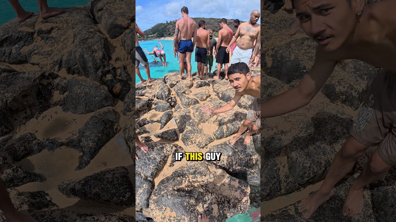 He witnessed the disappearing trick #cliffjumping #summer #gopro #hawaii