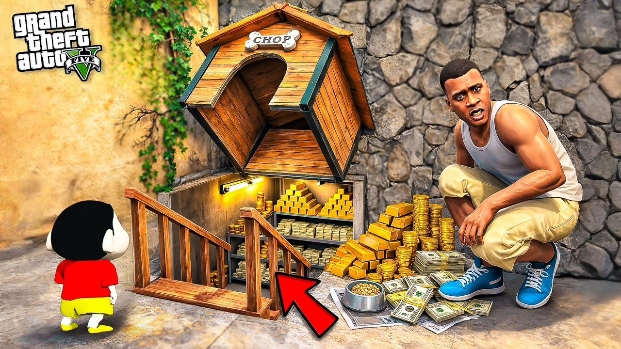 Shinchan Discovers a Hidden Secret Base Inside Franklin’s House in GTA 5 Telugu! 😱