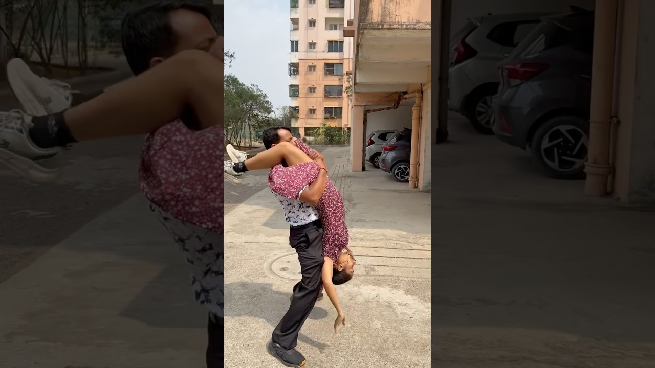 Beech road pe gira couple #action #stunt #gymnast #viralshorts #flipfail