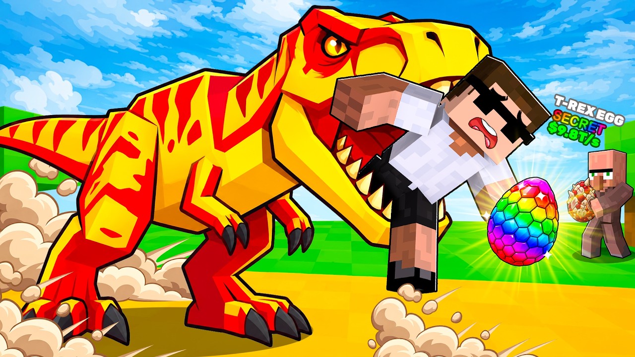 Stealing Rare $100000 Egg from T-REX in Roblox..