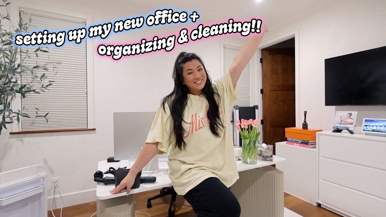 SETTING UP MY NEW OFFICE!! Unpacking & Organizing!!