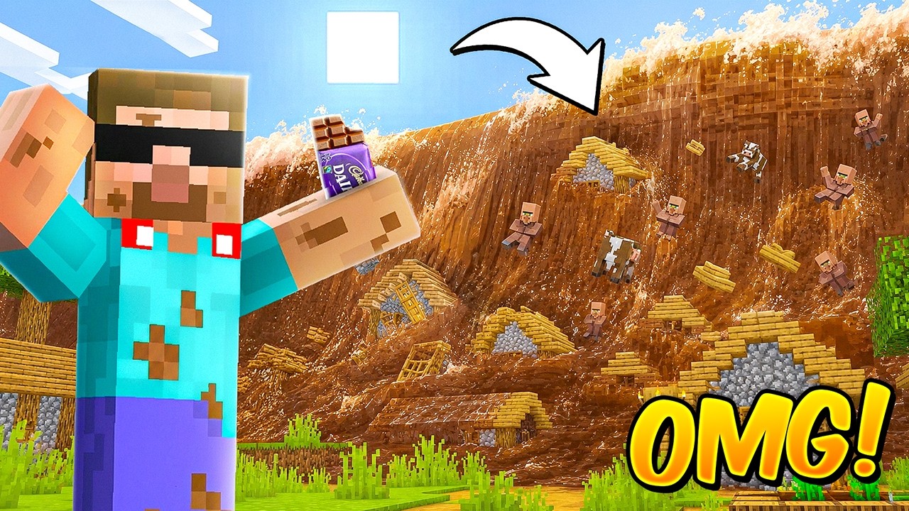 I Flooded My Entire World with Chocolate in Minecraft!