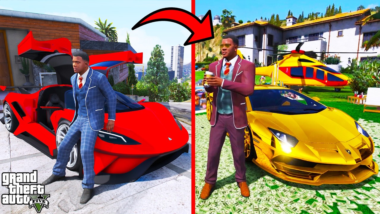 Franklin's Journey From Millionaire to Billionaire in GTA 5 | SHINCHAN and CHOP