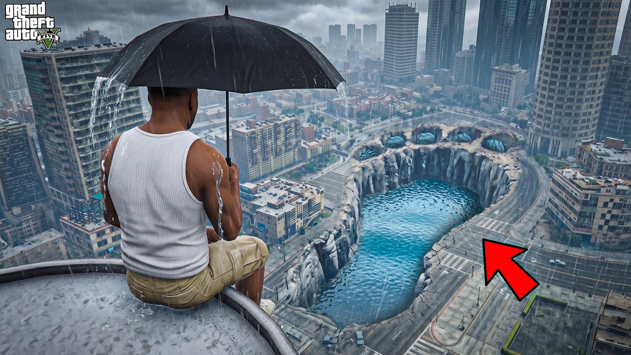 Franklin Found A Giant Mysterious Footprint In Rain In GTA 5 ! (GTA 5 Mods)