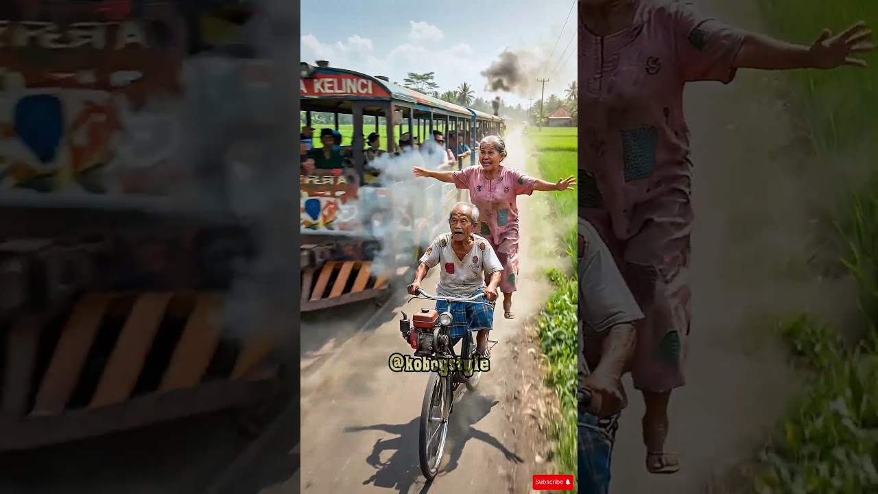 nenek ogah ditinggal kereta kelinci lagi 😱 #koboystyle