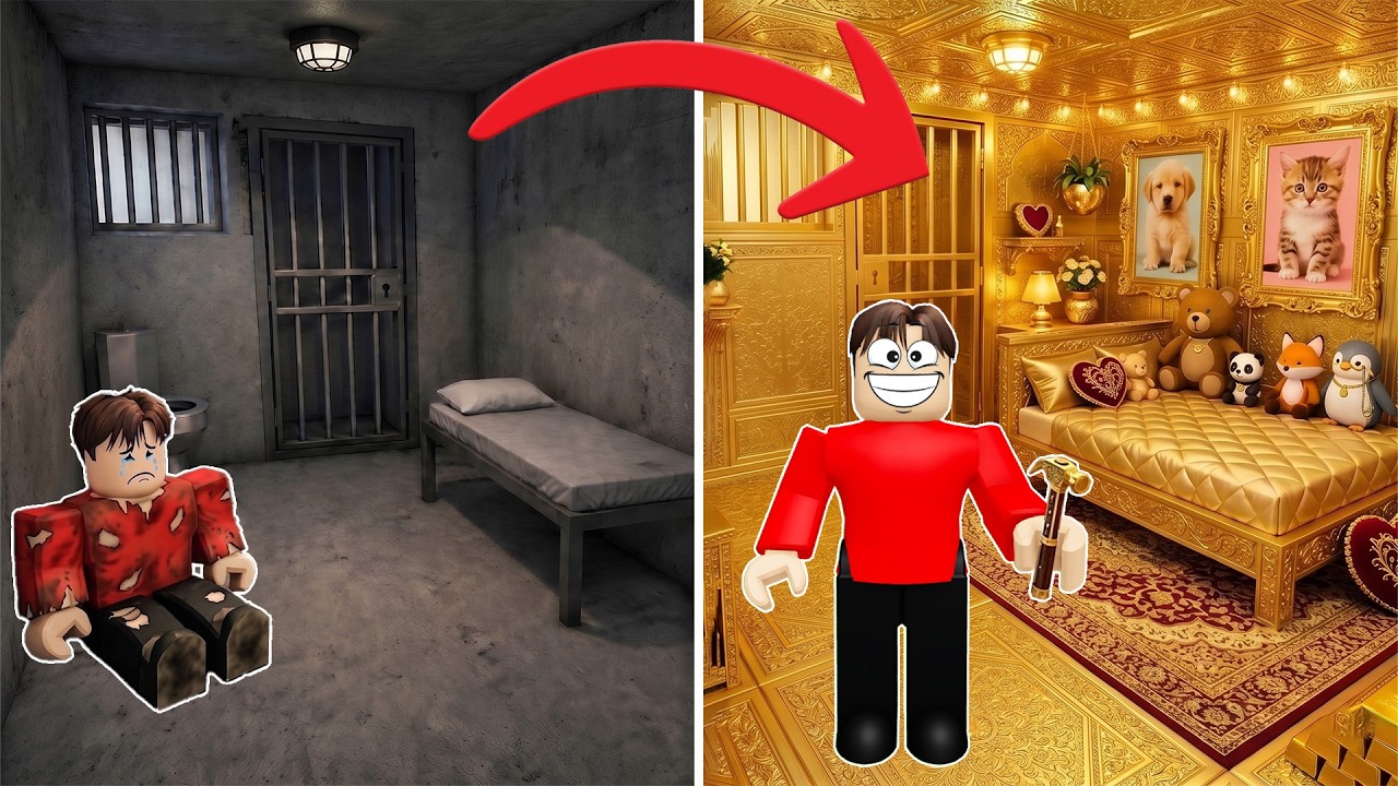 Yuta Mio Dan Baby Celine Bangun Penjara Dari Miskin Sampai Kaya | ROBLOX