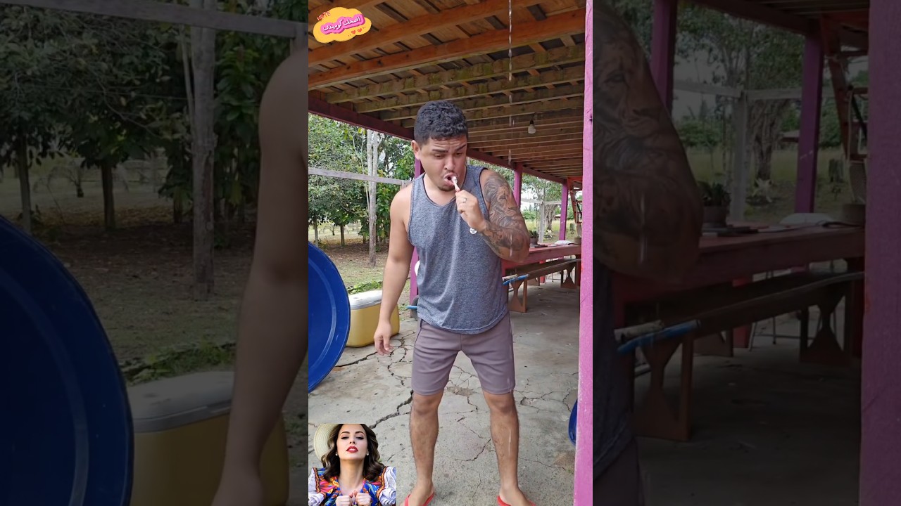 بيغسل أسنانه واتفاجأ في الاخر😂#اكسبلور #funny #كوميديات #comedy