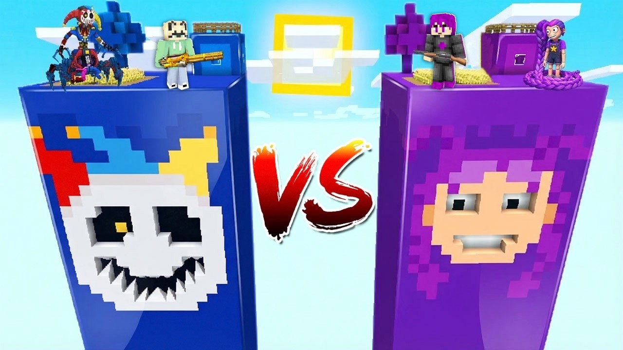 ماين كرافت : برج ليلي ضد برج البروتوتيب المرعب اقوي معركة حقيقية مع اصدقائي !!؟🔥😱