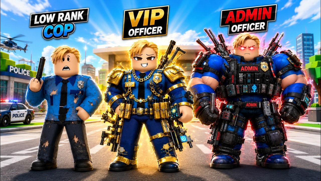 فيلم روبلوكس :  من شرطي فقير 💸 إلى شرطي VIP 💎 ثم شرطي ADMIN 🔥...🚔 ولكن النهاية صدمة ؟! 😱