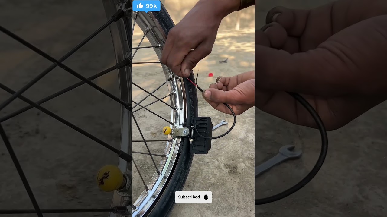 bike ke Tyre pe LED light lagane ka sabse Sahi Tarika hai ✅💯🏍️#mechanicaltraining #bike #viralshort