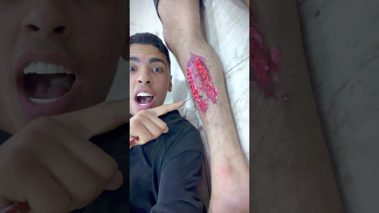 رسمت عضة كلب على قدم صاحبي وخاف😱🐶