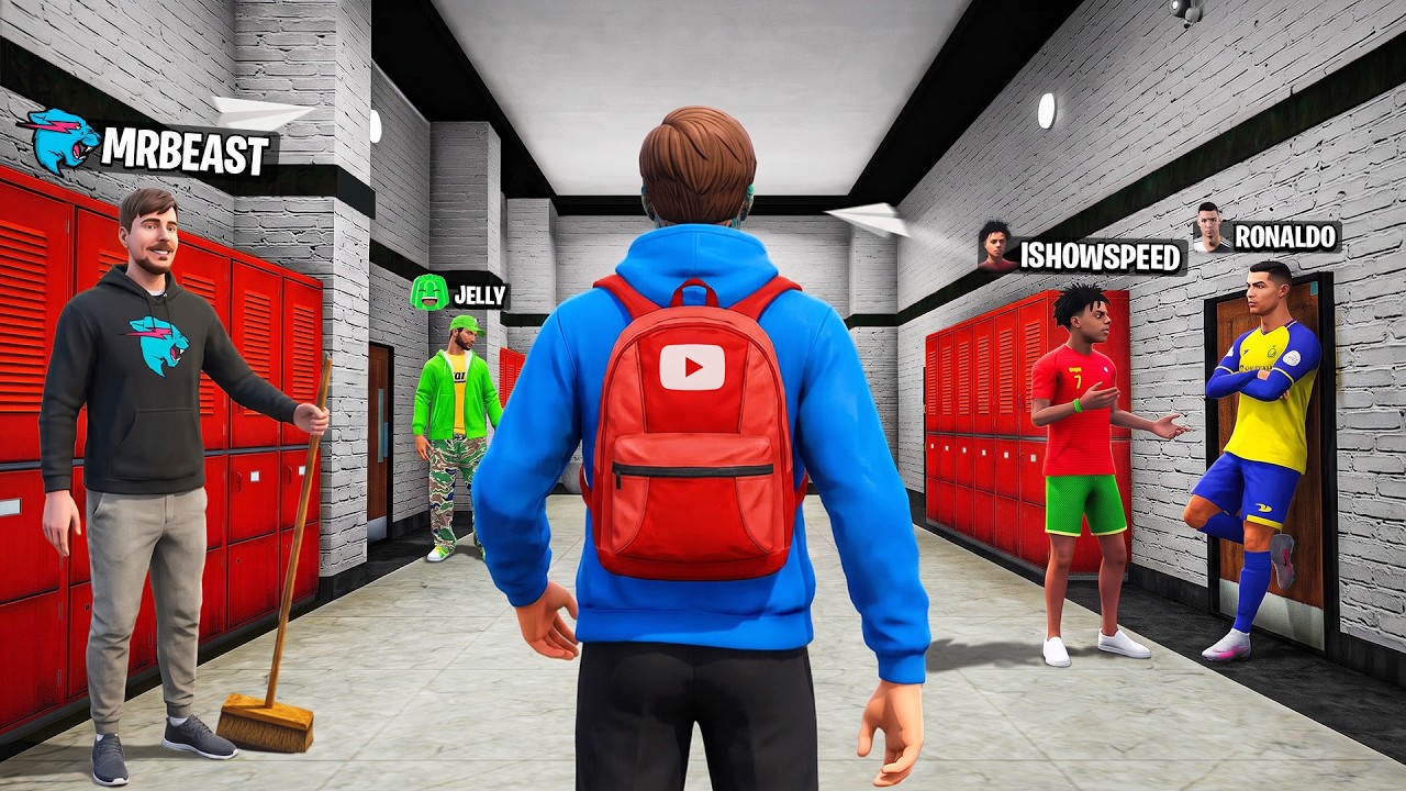 Sneaking Into YOUTUBER School in GTA!