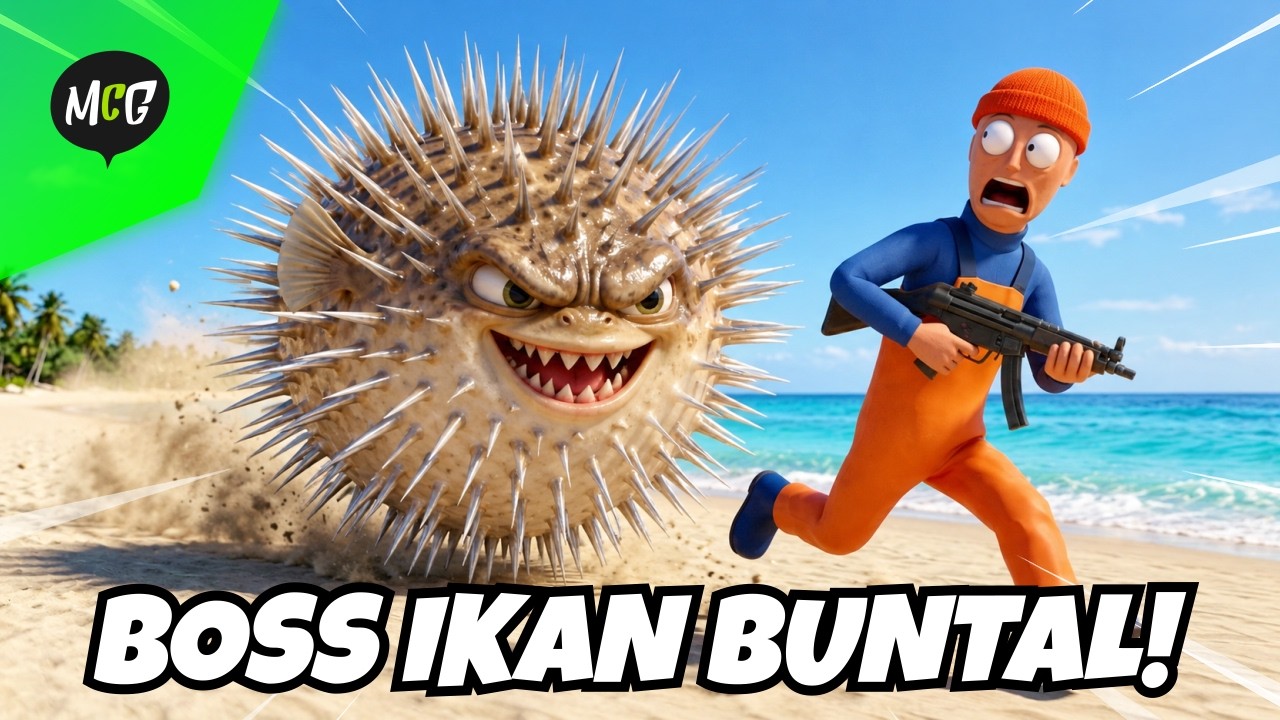 Dikejar Pufferfish Raksasa di Pantai! 😱