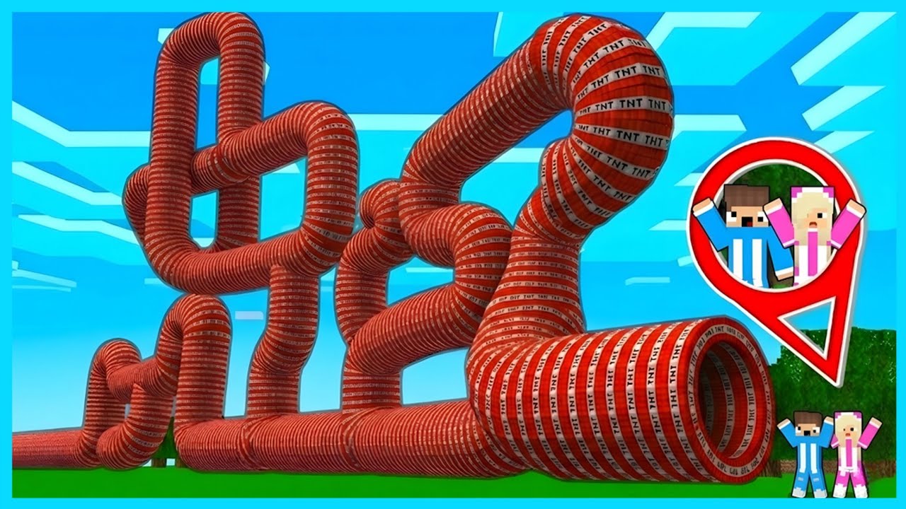 MIPAN & ZUZUZU MASUK KE DALAM TEROWONGAN TNT SANGAT PANJANG DI MINECRAFT! PENUH RAHASIA