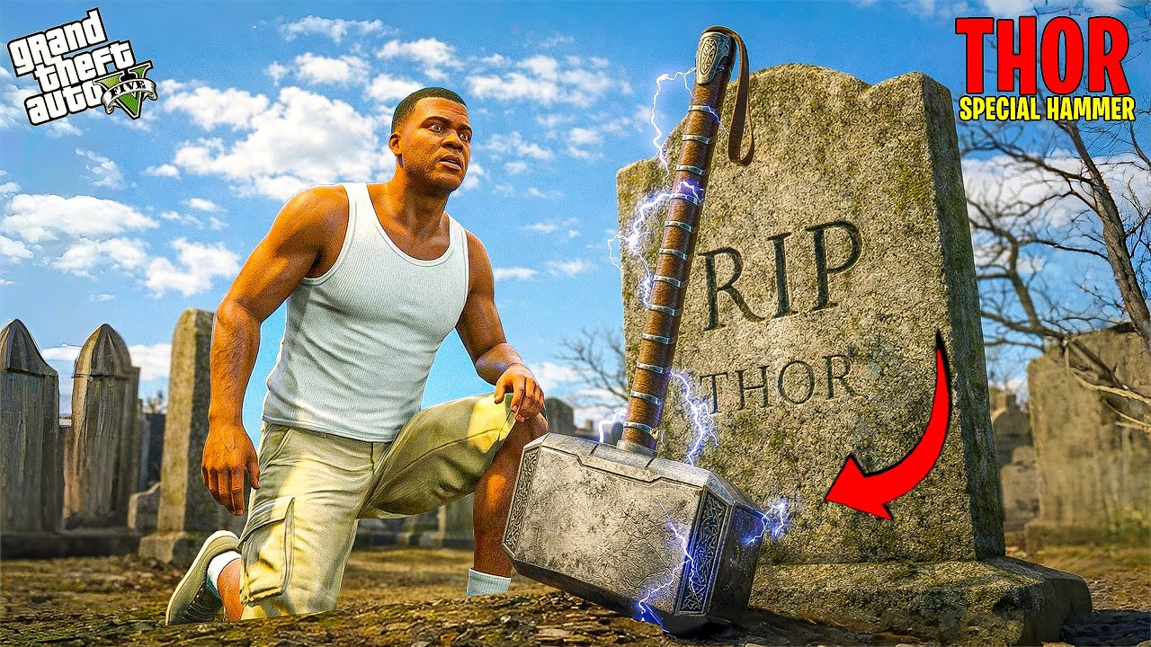 GTA V: Franklin And Shinchan Restoring An Abandoned THOR HAMMER In GTA 5 Telugu | #gta5