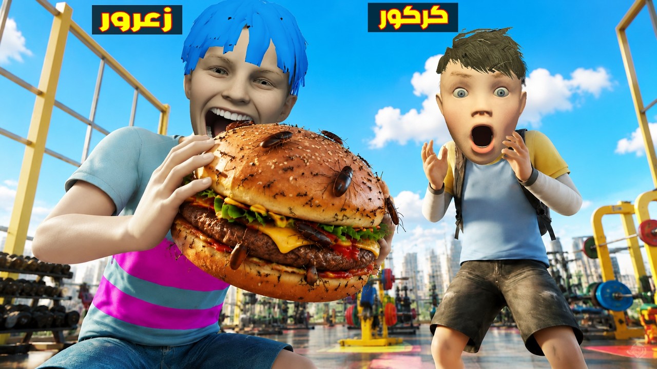 فلم قراند : زعرور يبلع اكبر برجر صراصير في العالم ( كركور خائف ) ؟؟🔥😂