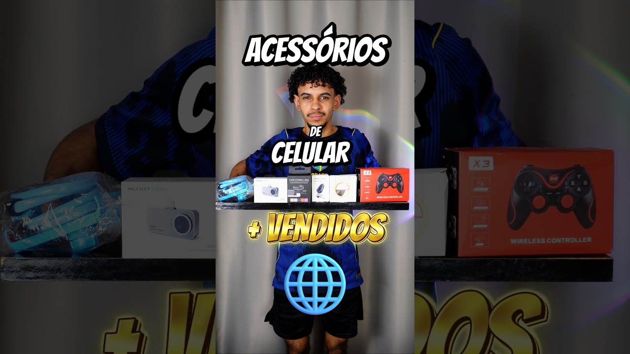 Comprei os acessórios de celular mais vendidos… vale a pena?#celular #controle #camera #powerbank