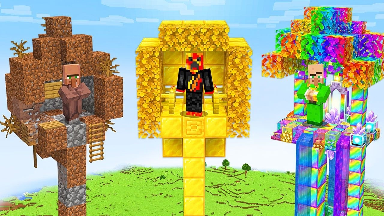 NOOB vs PRO TREEHOUSE in Minecraft…